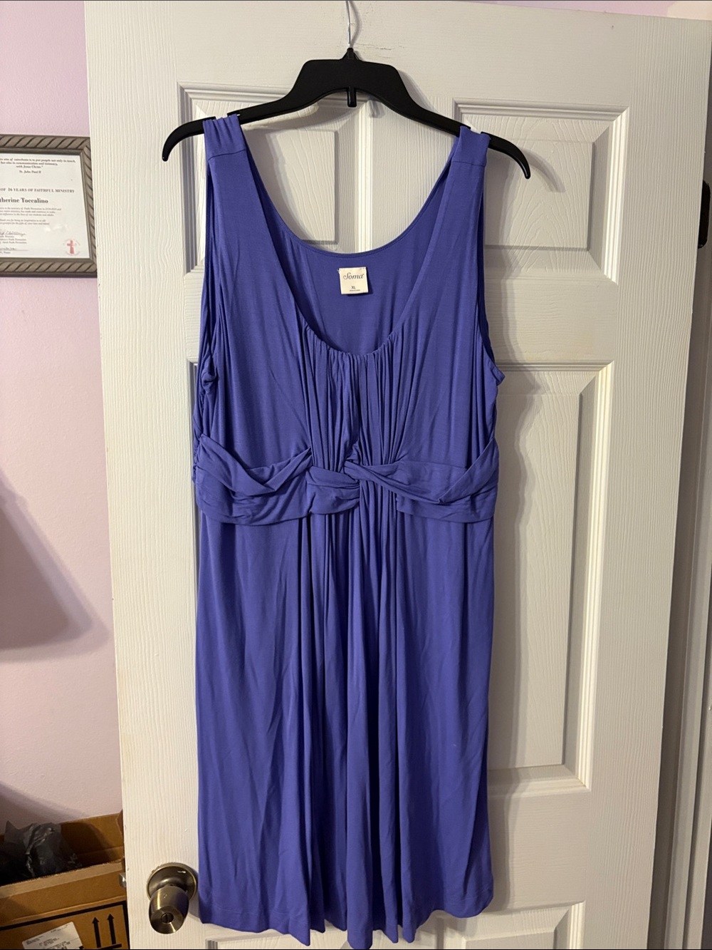Soma Gathered Scoop Neck Dress in Lavender